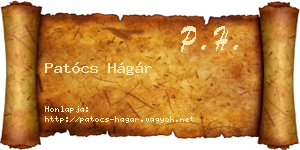 Patócs Hágár névjegykártya